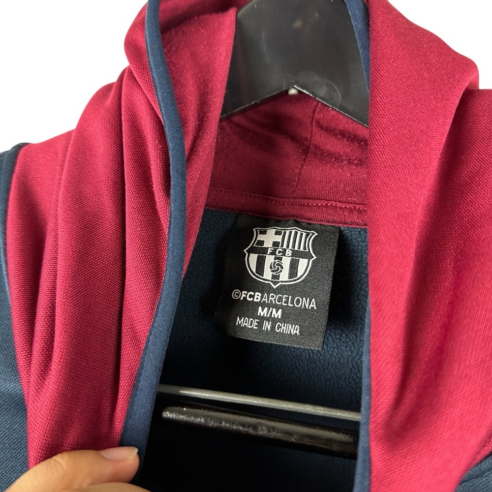 Mens Y2K Barcelona Football Club Soccer Blue Full Zip Futbol Hoodie Size M - Picture 9 of 9